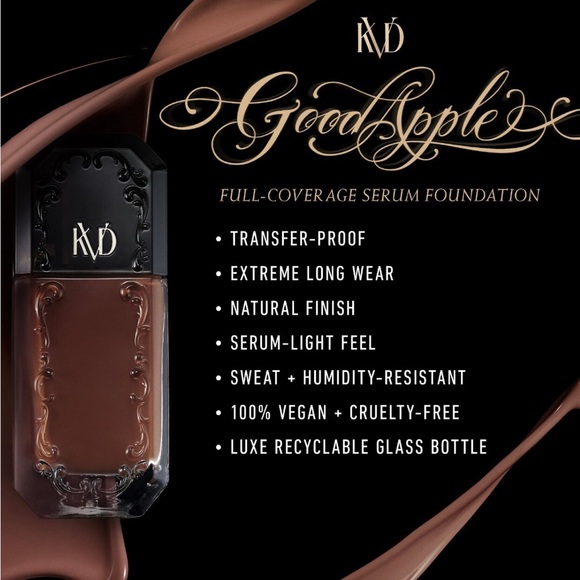 KVD Beauty Tan 074 Good Apple Non-Comedogenic Full-Coverage Serum Foundation. - Picture 4 of 6